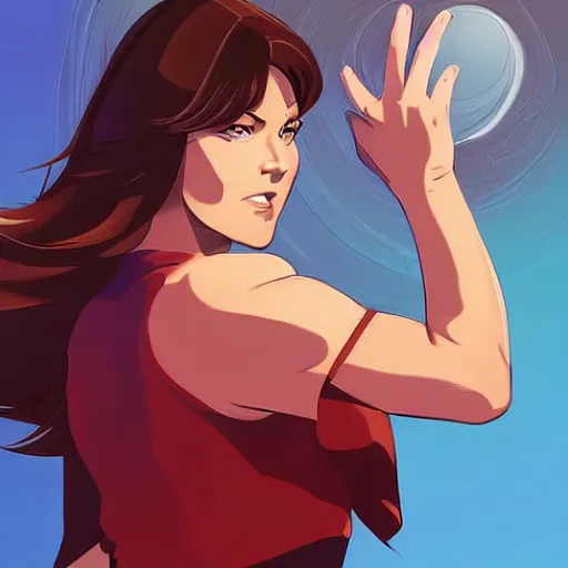 Prompt: lucy lawless, clean cel shaded vector art. shutterstock. behance hd by lois van baarle, artgerm, helen huang, by makoto shinkai and ilya kuvshinov, rossdraws, illustration.