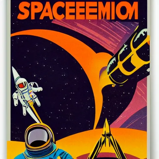 Image similar to space program propaganda poster, astronaut, art deco style