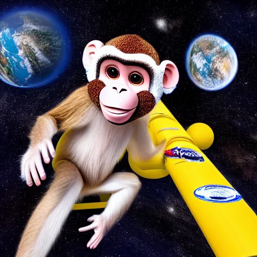 Image similar to High quality photo of a monkey astronaut