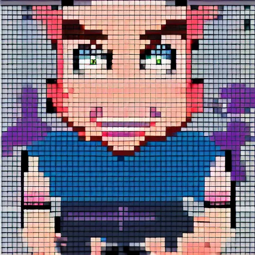 Prompt: mrbeast as a pixelated character in the movie pixels in the style of waya steurbaut