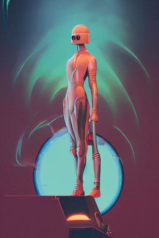 Image similar to eolienne pig,in the style of Peter Lloyd and Vincent DiFate,trending on artstation, burning lighting first-person view,synthwave ,dark academia ,cgsociety,Fantastic Planet ,hyperrealism ,