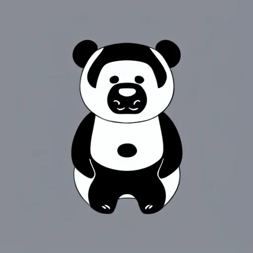 Image similar to super cute and funny giant panda avatar, illustration, 2 d, flat style, flat