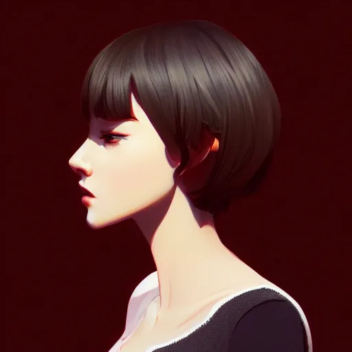 Image similar to a beautiful artwork side profile portrait of a girl by ilya kuvshinov, featured on artstation