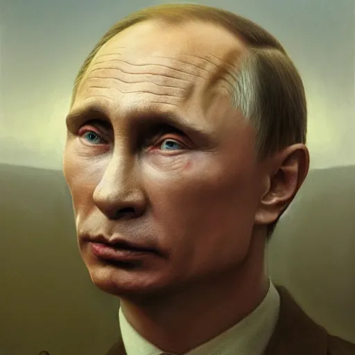 Image similar to vladimir putin, putin unga bunga, vladimir putin macabre face, by donato giancola and greg rutkowski and wayne barlow and zdzisław beksinski, realistic face, digital art