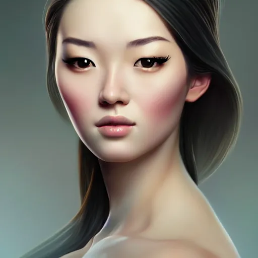 Image similar to beautiful women with oriental faces, character portrait, sharp, digital matte painting, by asher brown durand, trending on artstation