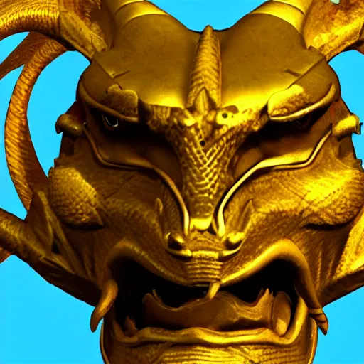 Prompt: Golden Dragonborn Face