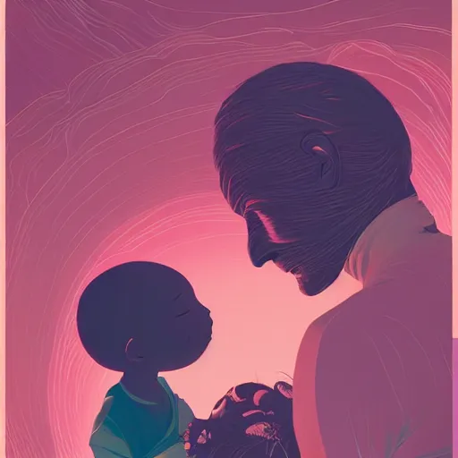 Image similar to unconditional love, by James Gilleard and Victo Ngai