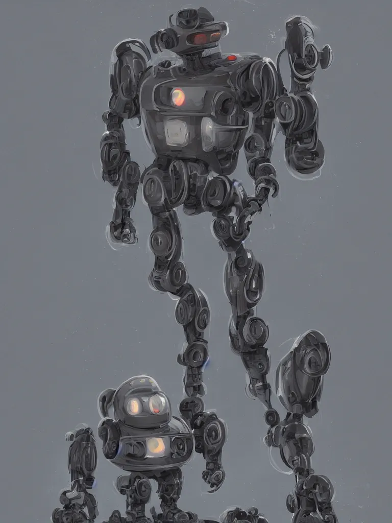 Image similar to robot by disney concept artists, blunt borders, rule of thirds