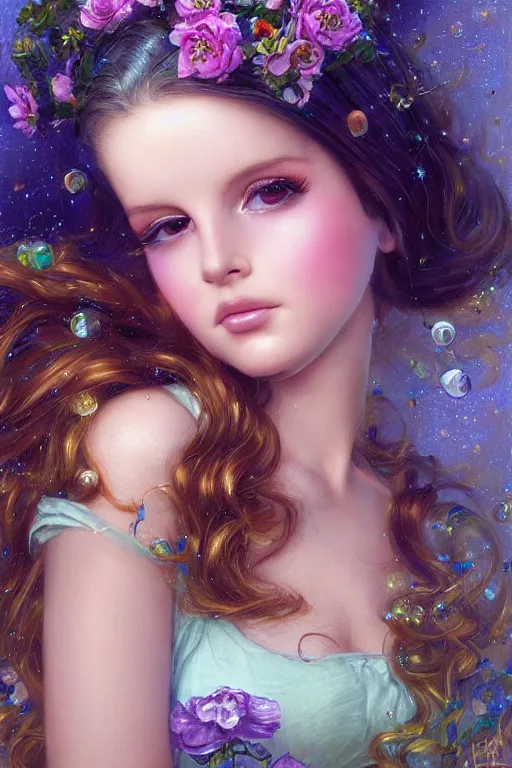 Image similar to cute shiny robot Lana Del Rey look-alike, Lilia Alvarado, Sophie Anderson, Mark Arian, Bob Byerley, Charlie Bowater, Mark Brooks, Steve Henderson, Justin Gerard, Arthur Hughes, Edward Robert Hughes, Mark Keathley, Victor Nizovtsev, Carlos Shwabe, Ross Tran, WLOP