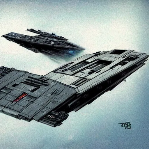 Prompt: star wars ship, concept art