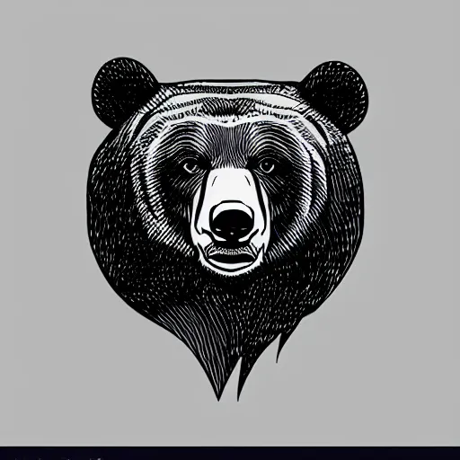 Image similar to concept cell shaded digital logo of a bear. Vector