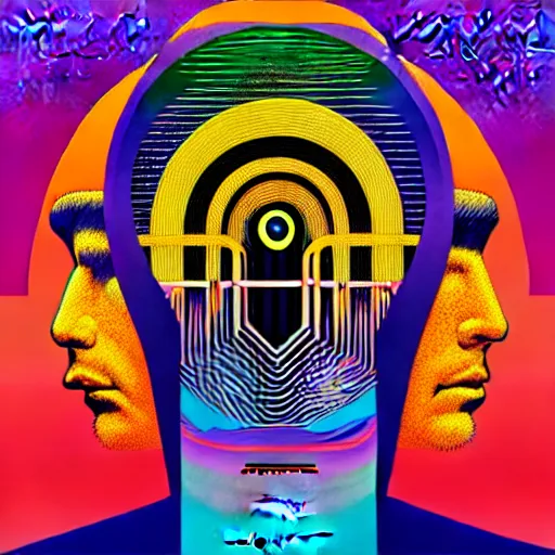 Image similar to album cover design design depicting the alter to the ai machine gods, by jonathan zawada, pi - slices, and tristan eaton, digital art