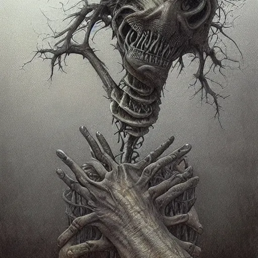 Image similar to a hyperrealistic colorful painting of a psychedelic alien nightmare, by john kenn mortensen and zdzislaw beksinski, highly detailed, vivid color,