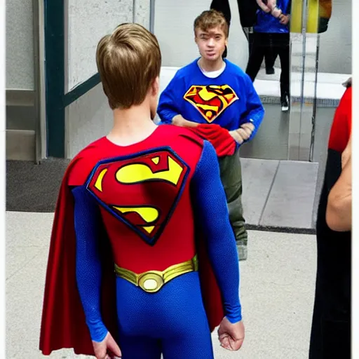 Image similar to justin bieber as superman