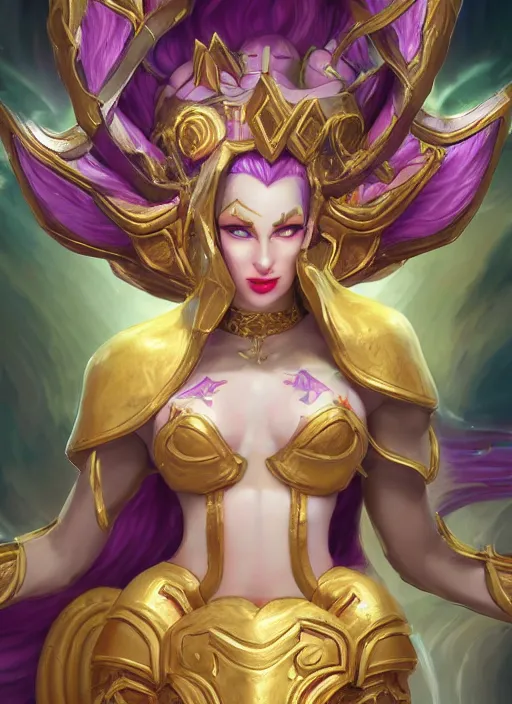 Image similar to divine soraka, from league of legends, health supporter, hyper detailed, digital art, trending in artstation, cinematic lighting, studio quality, smooth render, unreal engine 5 rendered, octane rendered, art style by klimt and nixeu and ian sprigger and wlop and krenz cushart