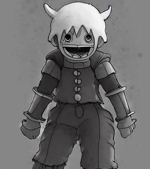 Image similar to attractive little boy wearing an cyborg bear suit, artwork in kentaro miura and made in abyss and inazuma eleven, smooth, beautiful lightness, anatomically correct, trending on pixiv, perfect composition