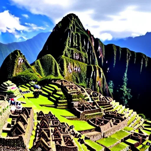 Prompt: Kaiju in Machu picchu