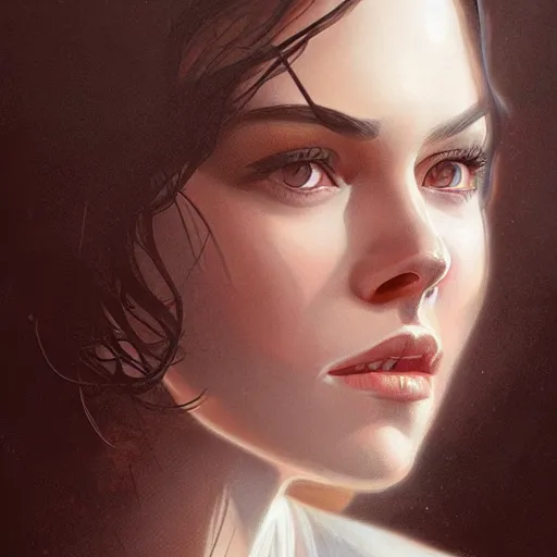 Image similar to portrait of daisy ridley by charlie bowater