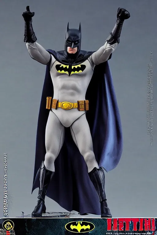 Image similar to batman 1 2 inch action figurine hot toys'sideshow painting the style of leonardo da vinci