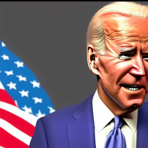 Image similar to joe biden on meth as seen in award winning animated pixar movie 4k octane render