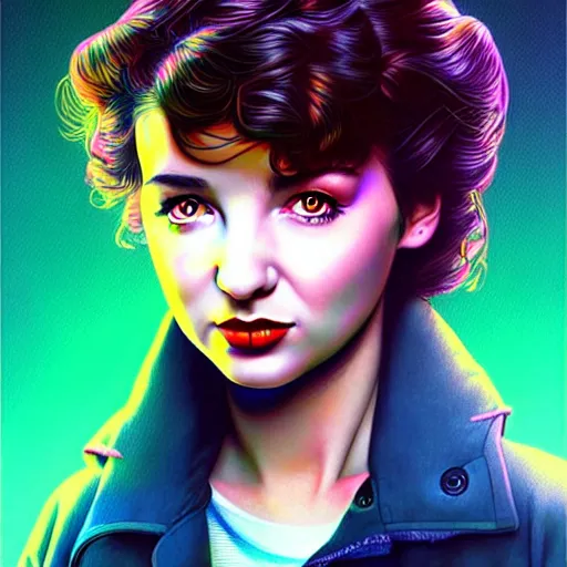 Image similar to richly detailed color illustration young kate bush illustrated by artgerm and mina petrovic and timothy kong and marina federovna. 3 - d shadowing, stranger things