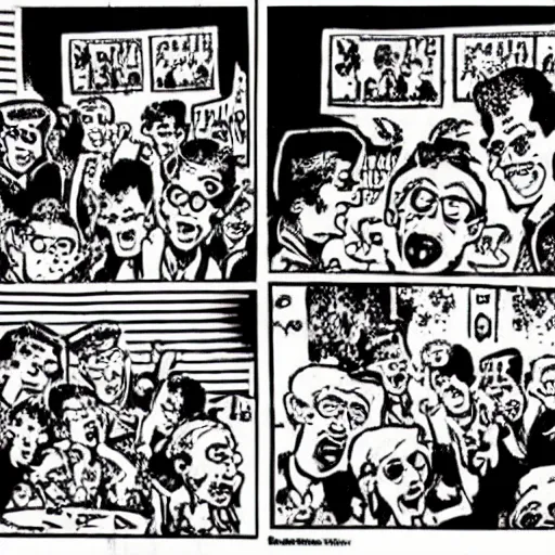 Image similar to robert crumb comic about pembroke pines flanagan high school students partying