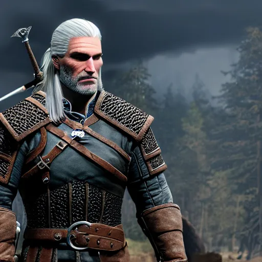 Image similar to Geralt of Rivia giving a thumbs up