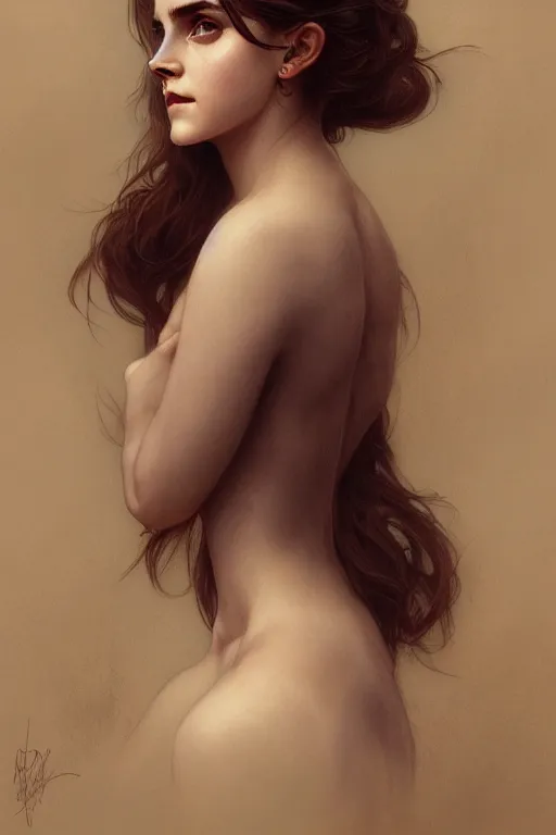 Image similar to beautiful pale emma watson, dark fantasy, cinematic lighting, intricate, elegant, highly detailed, digital painting, artstation, smooth, sharp focus, illustration, art by artgerm and greg rutkowski and zdislav beksinski and alphonse mucha and Wayne Barlowe and william-adolphe bouguereau