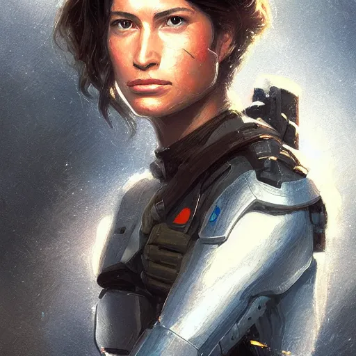 Image similar to portrait of a young woman by greg rutkowski, jaina solo, wearing the tactical gear of the galactic alliance, star wars expanded universe, she is about 1 6 years old, highly detailed portrait, digital painting, artstation, concept art, smooth, sharp foccus ilustration, artstation hq