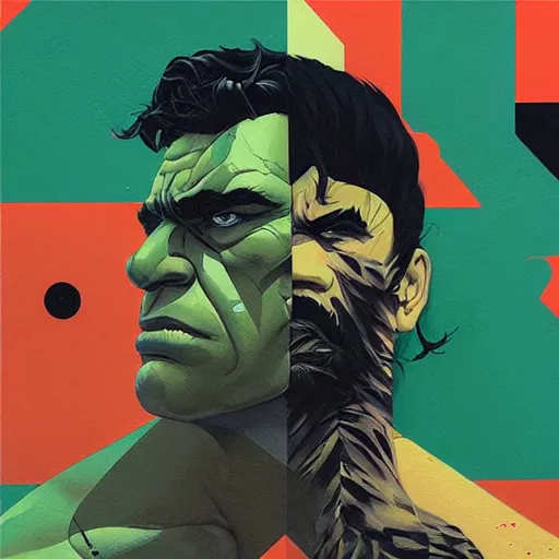 Image similar to Hulk profile picture by Sachin Teng, asymmetrical, Organic Painting , Matte Painting, meaningful, Powerful, geometric shapes, hard edges, graffiti, street art:2 by Sachin Teng:4