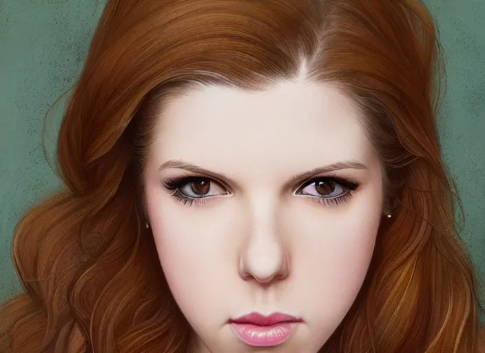 Image similar to a highly detailed beautiful portrait anna kendrick, james gurney, james jean