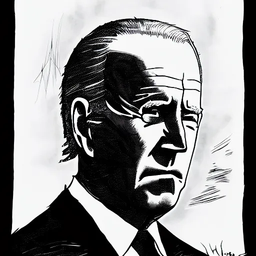 Image similar to Joe Biden looking sinister, by Tsutomu Nihei, highly detailed