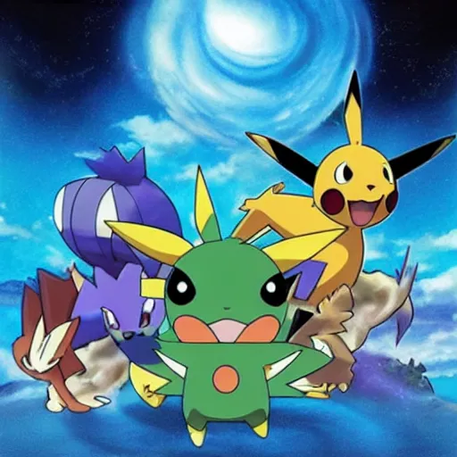 Image similar to pokemon the first movie on weed album cover