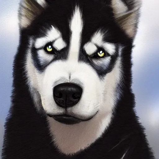 Image similar to a husky gentleman wearing a black jacket, art station