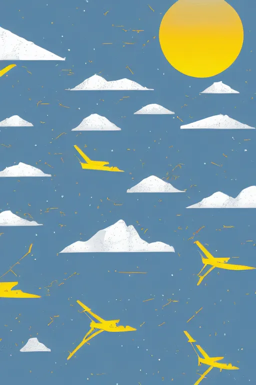 Image similar to airplane mountain flat vector illustration trending on artstation
