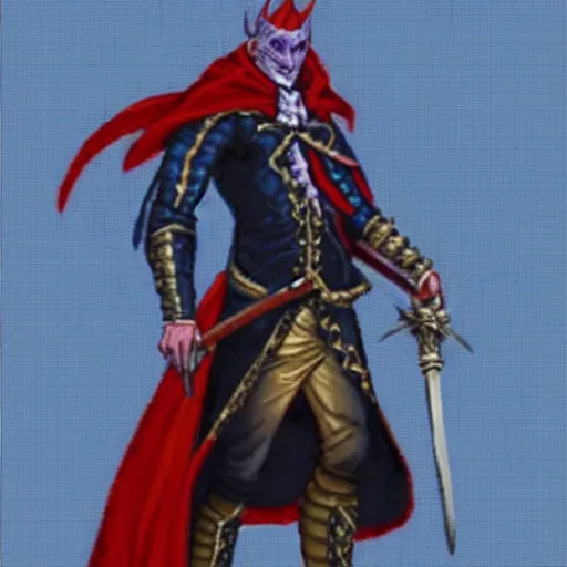 Prompt: PSX JRPG character portrait of a demon knight George Washington