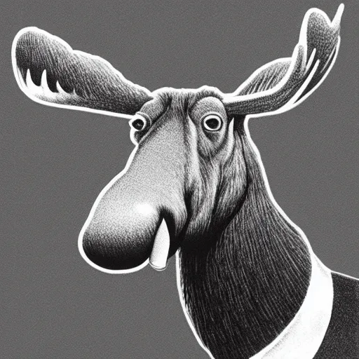 Prompt: anthropomorphic moose, portrait