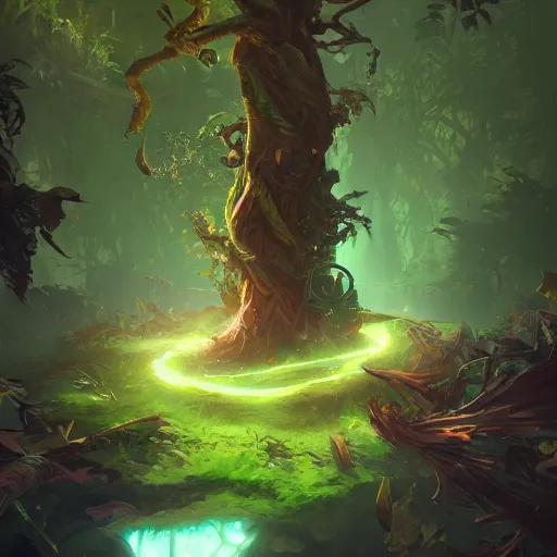 Image similar to arcane style forest tree root trap, root trap, bright art masterpiece artstation. 8k, sharp high quality artwork in style of Jose Daniel Cabrera Pena and Greg Rutkowski, concept art by Tooth Wu, blizzard warcraft artwork, hearthstone card game artwork, green nature, green tree, roots