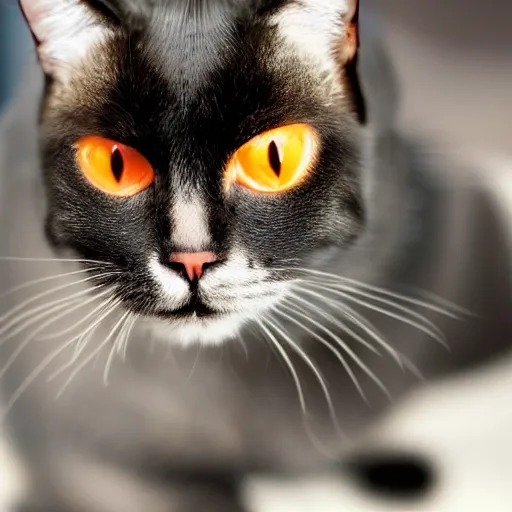 Image similar to A cat with red eyes