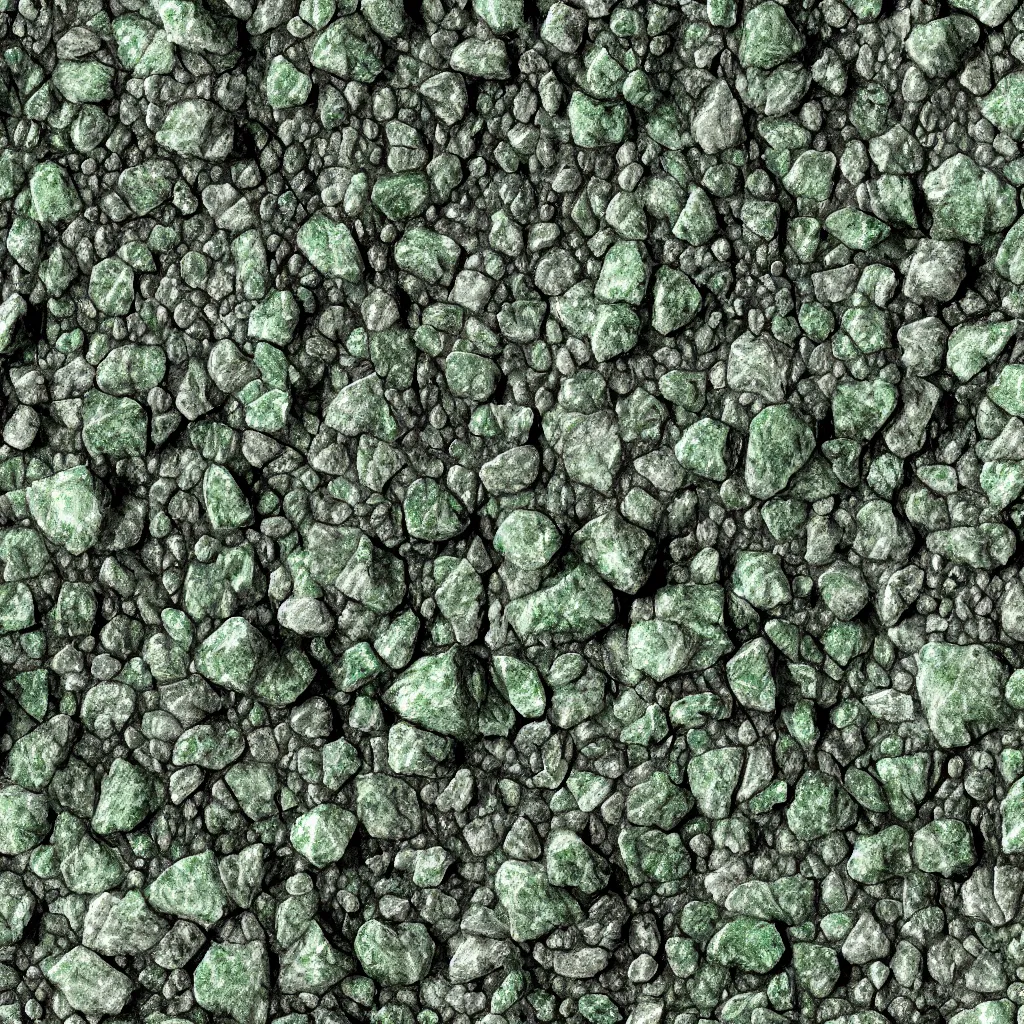 Image similar to long green crystals sticking out of the rock surface, detailed ground terrain albedo texture, flat, 2 d texture, seamless