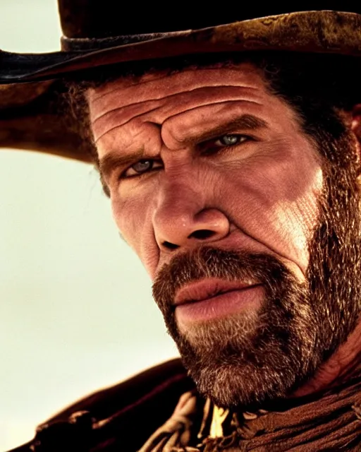 Image similar to film still close up shot of ron perlman in the movie a fistful of dollars. photographic, photography