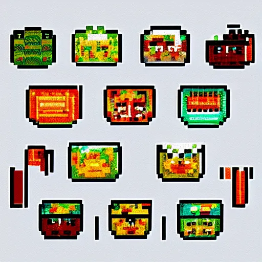 Prompt: frozen food pixel art