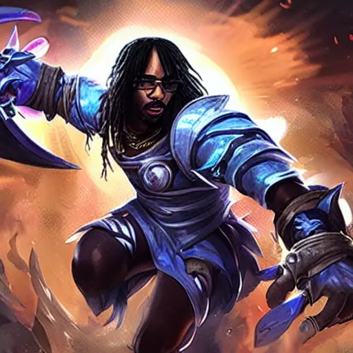 Prompt: Quavo as a League of Legends hero