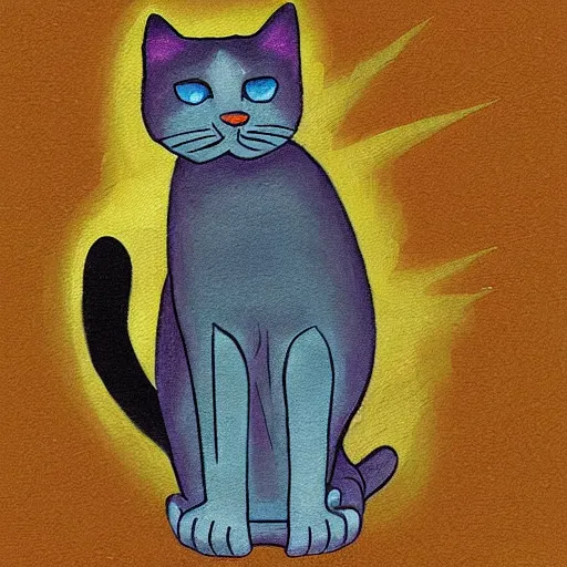 Image similar to hero cat art by bernard krigstein's