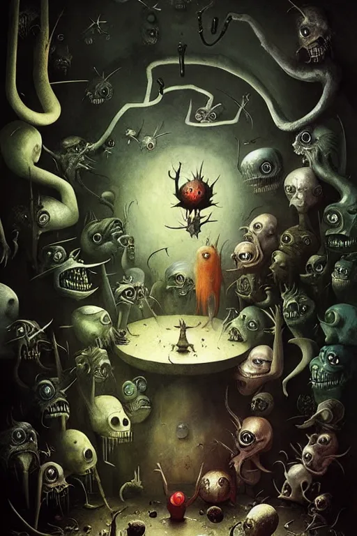 Prompt: hieronymus bosch, greg rutkowski, anna podedworna, painting of aaahh!!! real monsters