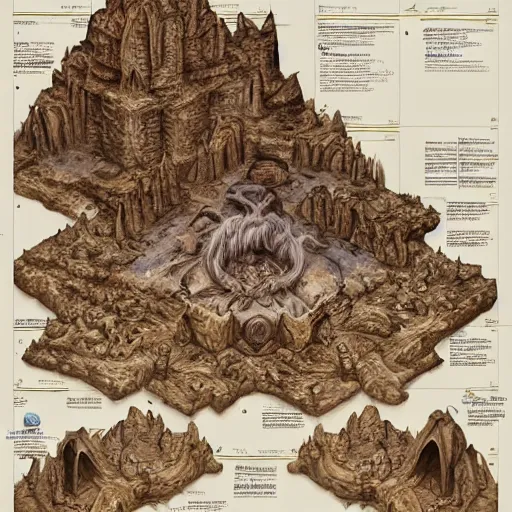 Prompt: dungeon map board concept d & d cave, desert, vulcanic ground, monument, tribal hollows and build. hyper detailed, fantasy style art, highly detailed, digital painting, artstation, concept art, smooth, sharp focus, illustration, art by artgerm and greg rutkowski and alphonse mucha