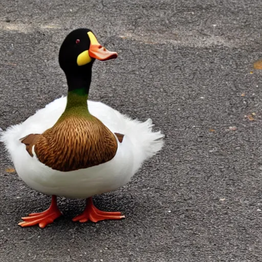 Prompt: duck with wing arms