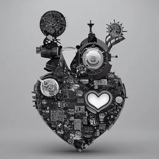 Image similar to “the heart of the machine, beautiful emotional objects, sleek complex design by Vladislav Ociacia”