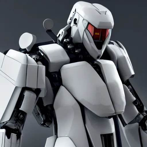 Image similar to mecha suit , white android , cyber punk armor , white armor , white transformer like humanoid, 8k , 8octane render