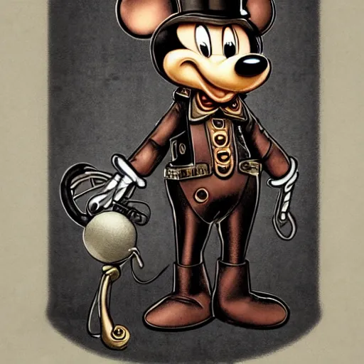 Prompt: steampunk Micky mouse